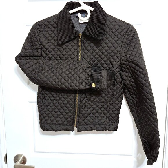 Vintage Daniel Hechter Quilted Black Jacket Made in Canada Size Small - Picture 1 of 10